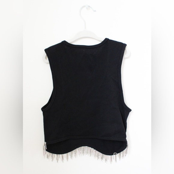 Black Top, Size Small, Vital life brand, Rhinestone And Tassel Detailing - Picture 2 of 3